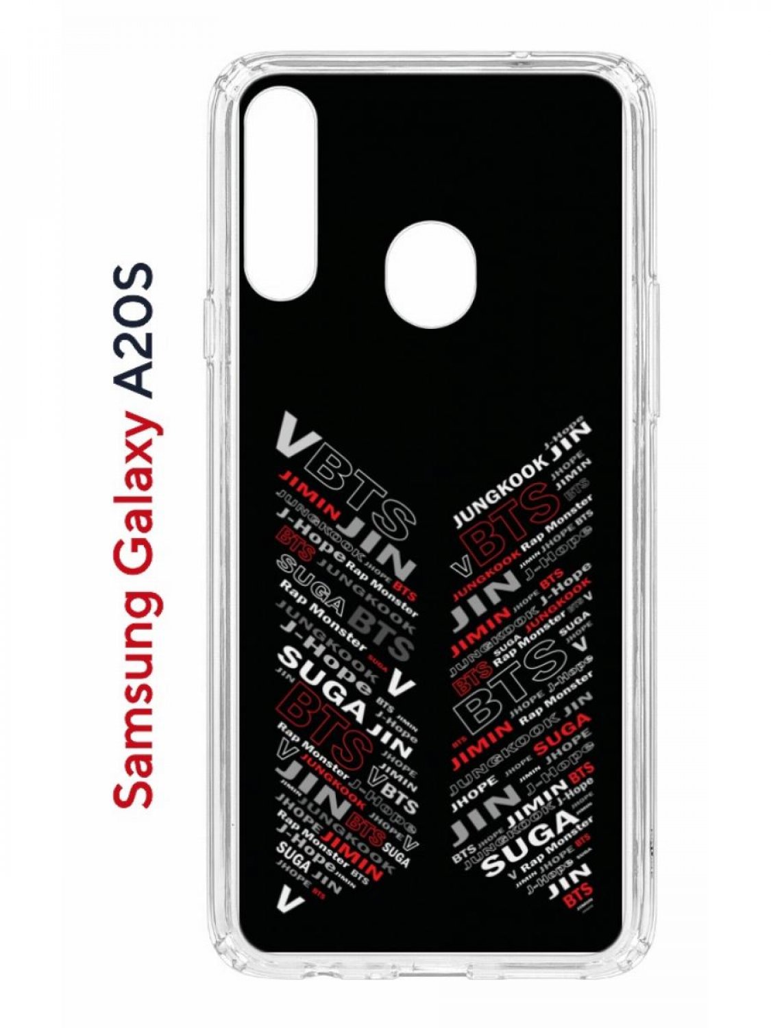 

Чехол на Samsung Galaxy A20S с принтом Kruche Print BTS, противоударный бампер, Прозрачный;черный;красный;белый, Самсунг Галакси А20с
