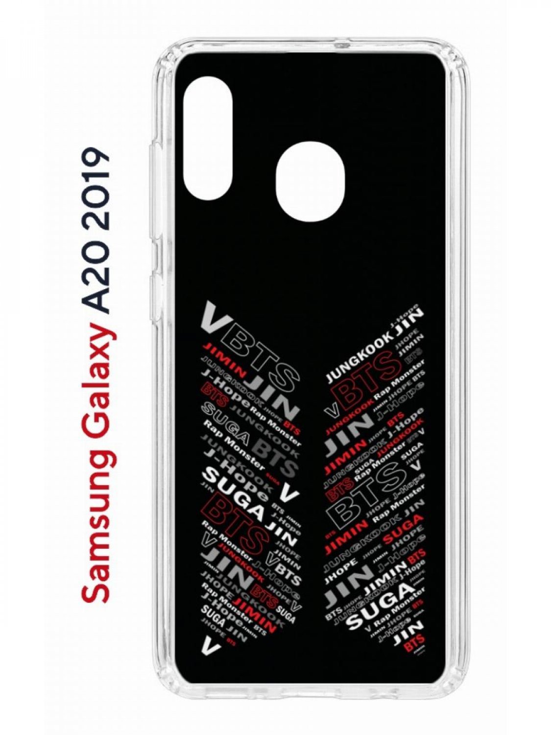 Чехол на Samsung A20/A30 2019 с принтом Kruche Print BTS, противоударный бампер
