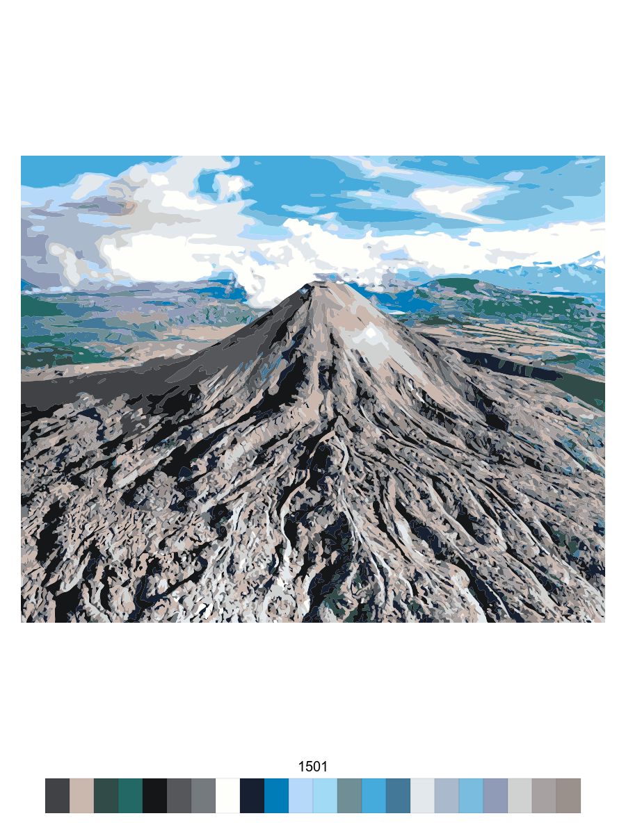 фото Картина по номерам на холсте с подрамником мырисуем "вулкан карымский, камчатка" 1501