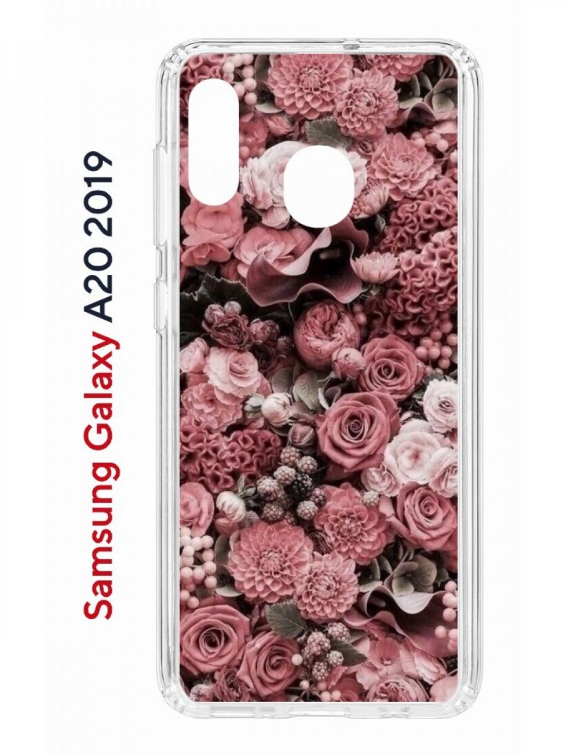 Чехол на Samsung A20/A30 2019 с принтом Kruche Print Цветы, противоударный бампер