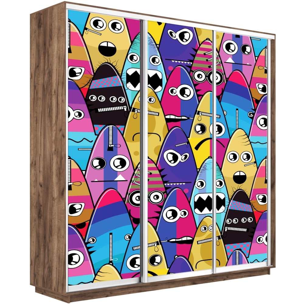 

Шкаф трехстворчатый Е1 Экспресс Фото крафт табачный 240-220 1009, Коричневый, Экспресс Фото трио крафт табачный