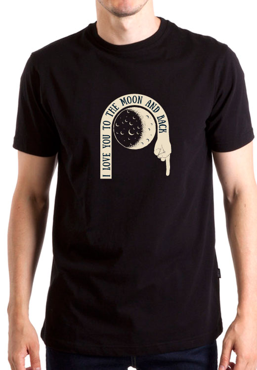 

Футболка унисекс NoBrand Moon Back Love черная XL, Черный, Moon Back Love