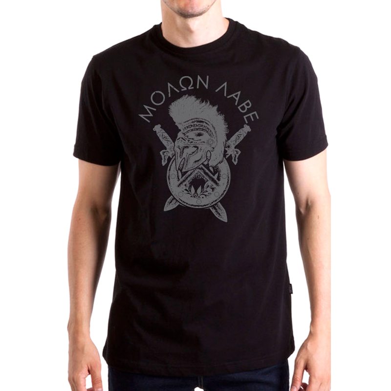 

Футболка унисекс NoBrand Molon Labe черная XXL, Черный, Molon Labe