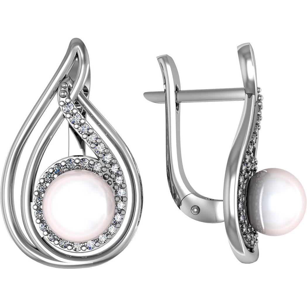 

Серьги женские из серебра ПРИВОЛЖСКИЙ ЮВЕЛИР 371604-FA11ZM07, жемчуг/фианит, 371604-FA11ZM07