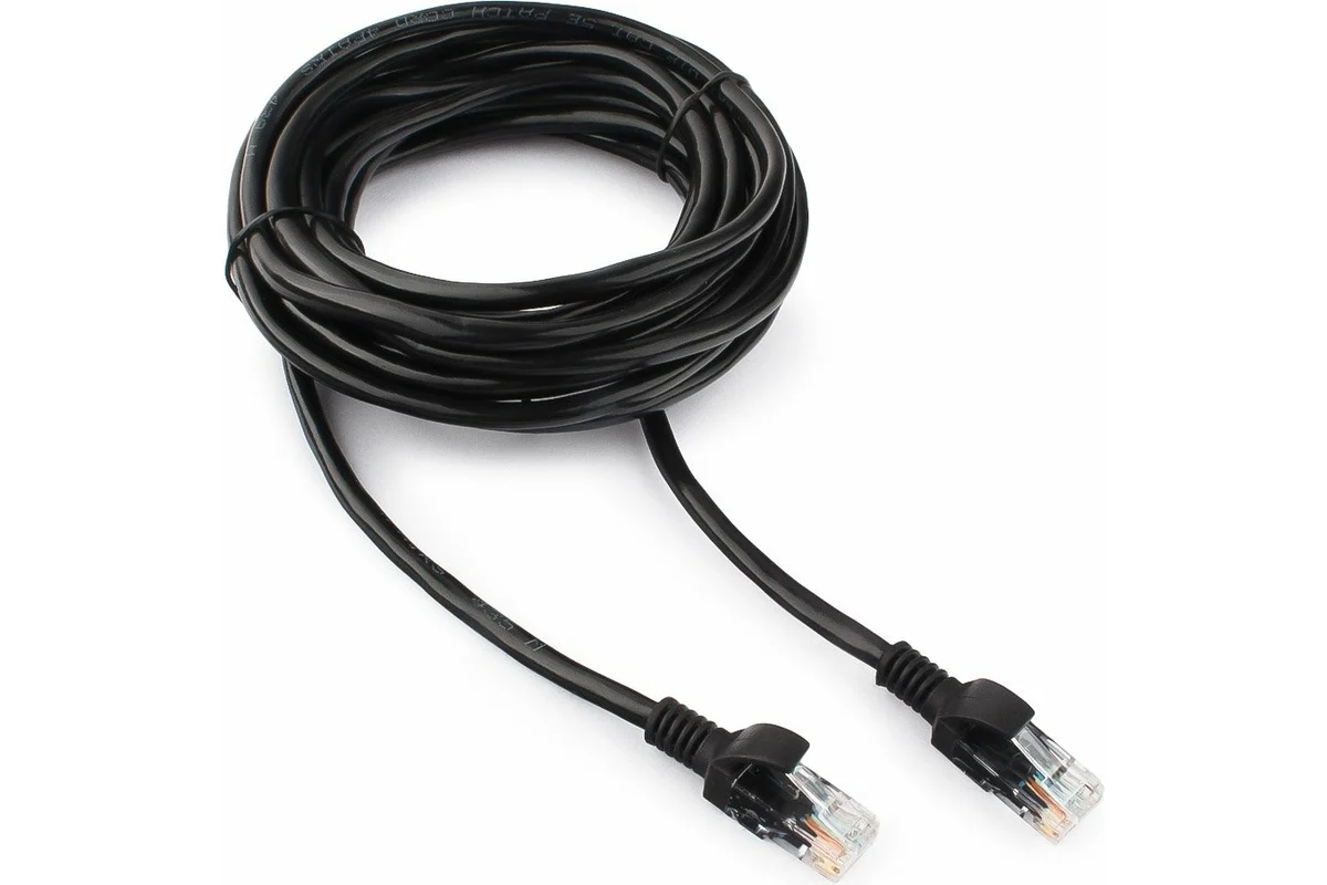 

Патч-корд Cablexpert RJ-45 - RJ-45 5м чёрный, PP12-5M/BK