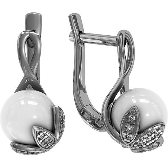 

Серьги женские из серебра ПРИВОЛЖСКИЙ ЮВЕЛИР 351437-FA11ZM07, жемчуг/фианит, 351437-FA11ZM07
