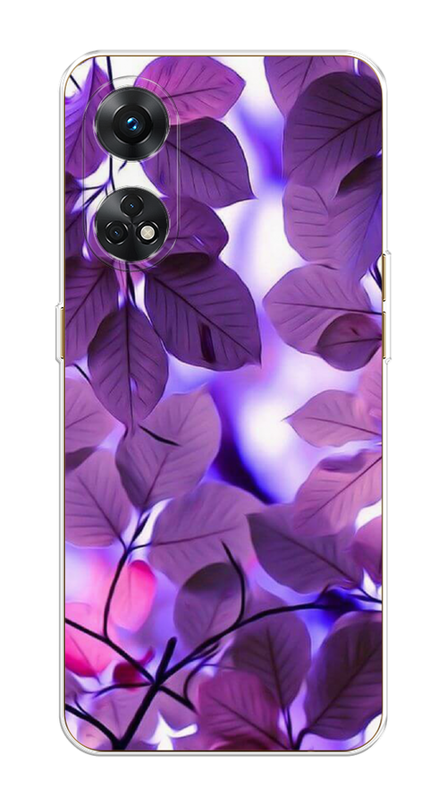 

Чехол на Oppo Reno 8T 4G "Сиреневые листики", Фиолетовый;голубой, 2513250-2