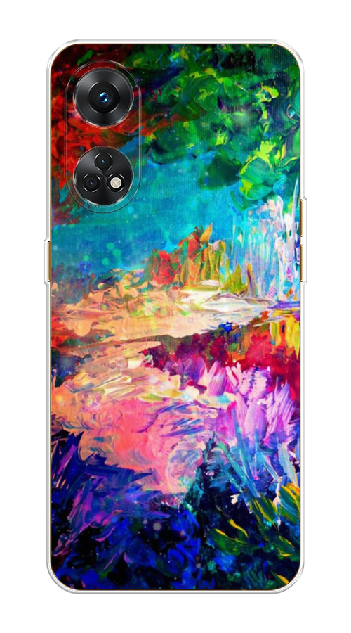 

Чехол на Oppo Reno 8T 4G "Лес-гуашь", Синий;розовый;зеленый, 2513250-4