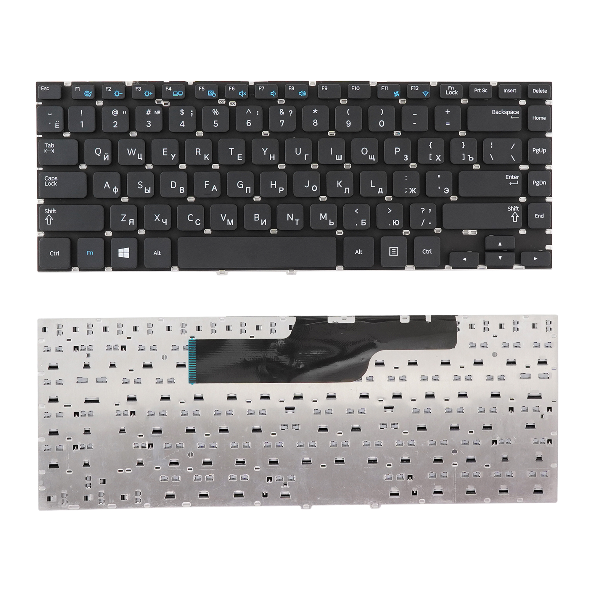 

Клавиатура Azerty для ноутбука Samsung NP355V4C черная без рамки, BA59-03368A