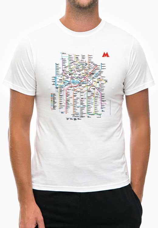 

Футболка унисекс NoBrand Metro Map Small белая M, Белый, Metro Map Small White