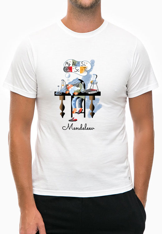 

Футболка унисекс NoBrand Mendeleev Sleeping белая M, Белый, Mendeleev Sleeping White