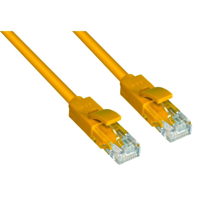 фото Кабель gcr rj45-rj45 10м utp кат.5e, yellow (gcr-lnc02-10.0m)