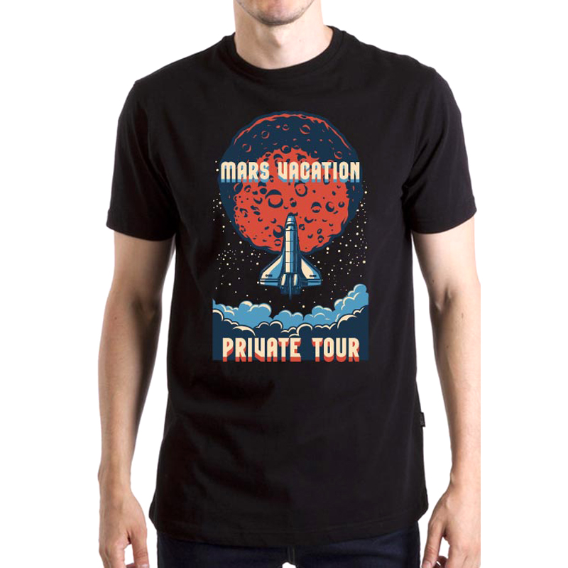 

Футболка унисекс NoBrand Mars Travel черная XXXL, Черный, Mars Travel