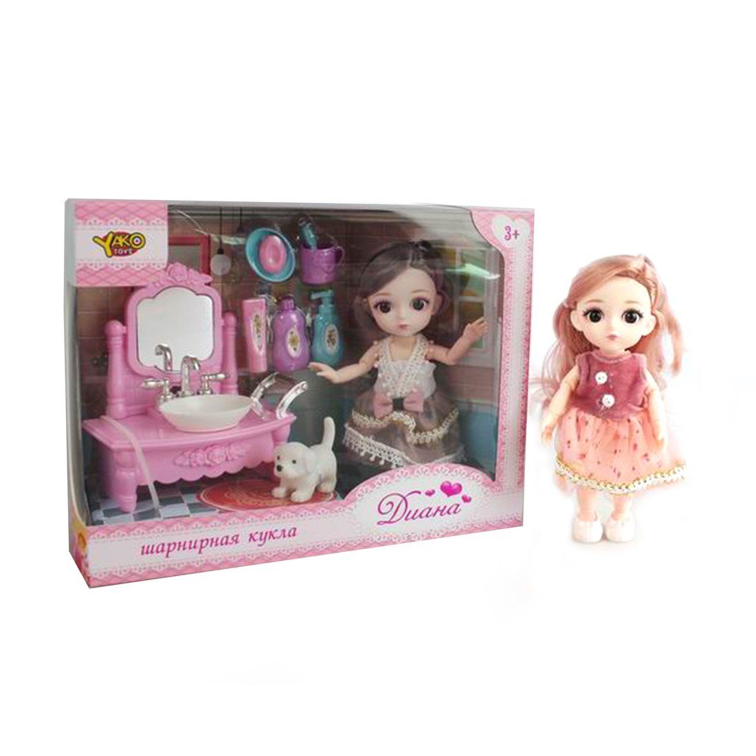 

Игр. набор "Красотка", в компл. кукла Диана 16см., предм. 10шт., кор.