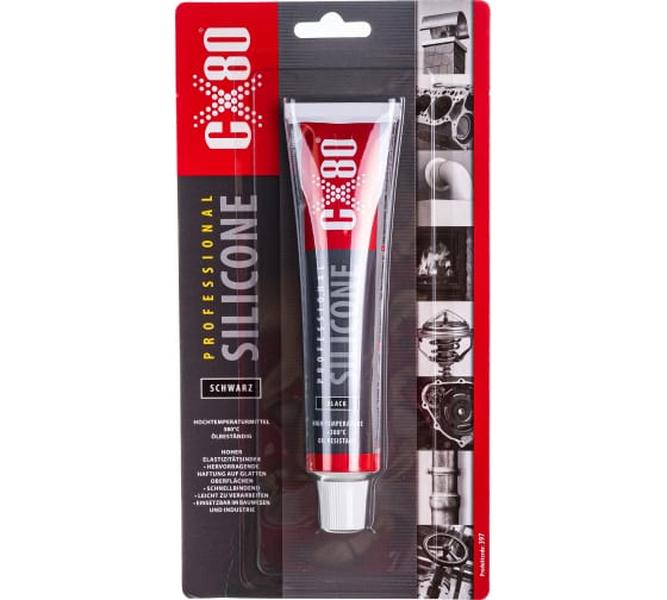 фото Герметик силиконовый термостойкий silicone professional 80ml (black) blister cx80