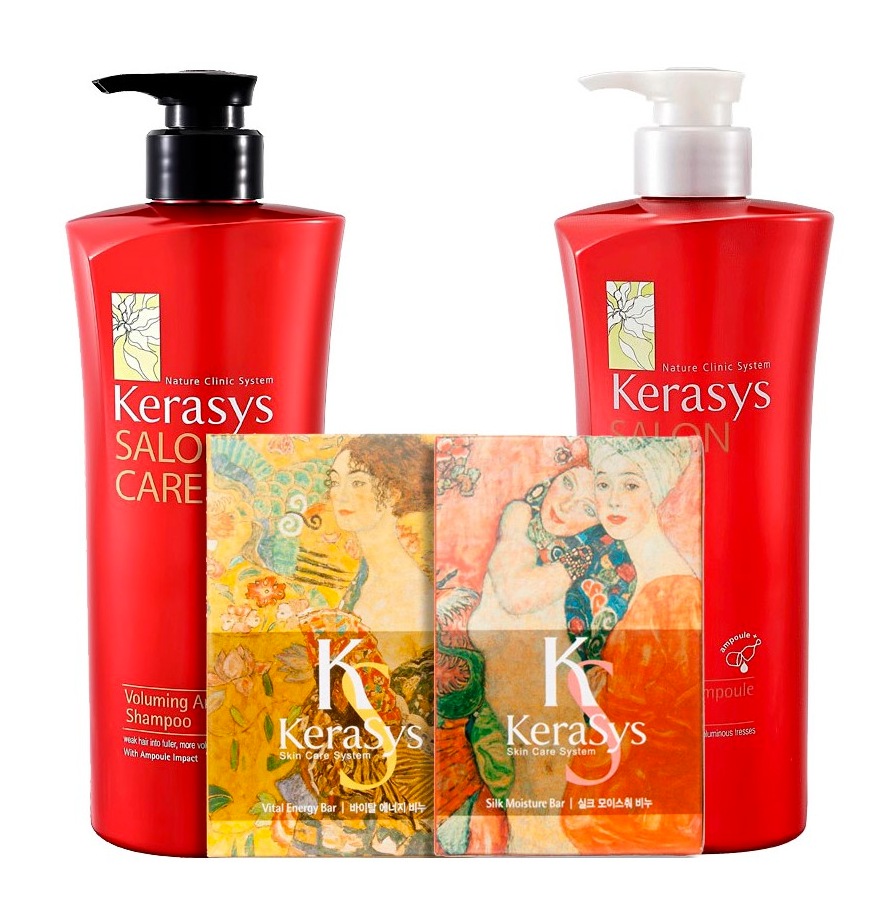 Подарочный набор Kerasys Salon Care Объем №6 (Шампунь, кондиционер, мыло 2шт)