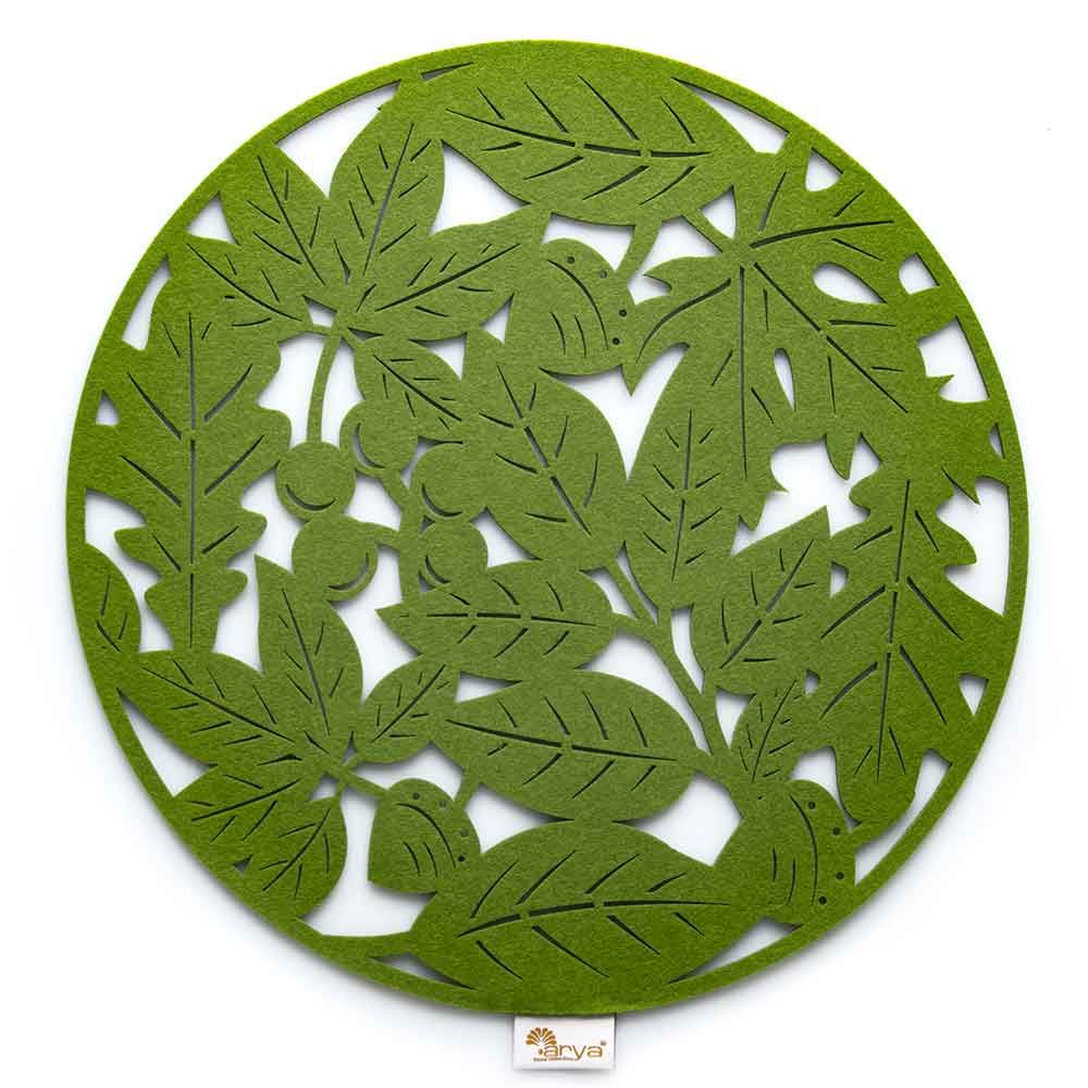 фото Салфетка сервировочная arya 35 q leaf зеленный arya home collection