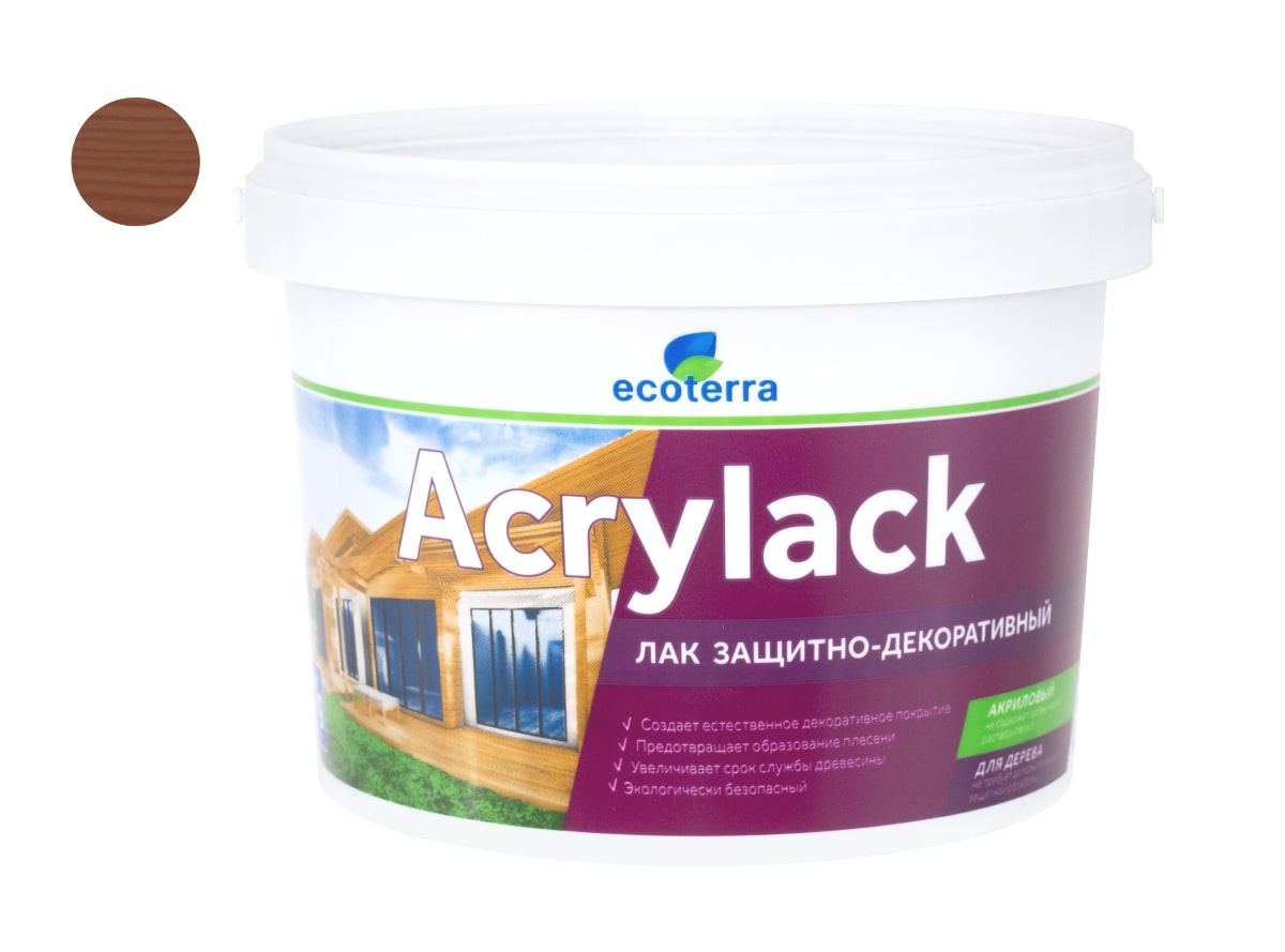 

Лак защитно-декоративный водный ECOTERRA махагон 2.5 кг /6, Коричневый, Лак защитно-декоративный водный ECOTERRA махагон 2.5 кг /6