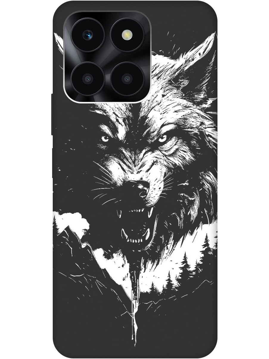 

Ультратонкий защитный чехол-накладка Soft Touch для Honor X6a с 3D принтом черный, Черный;белый, 20001442