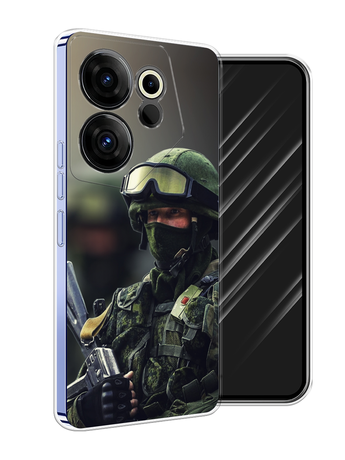

Чехол Awog на Tecno Camon 20 Premier "Солдат", Зеленый;серый