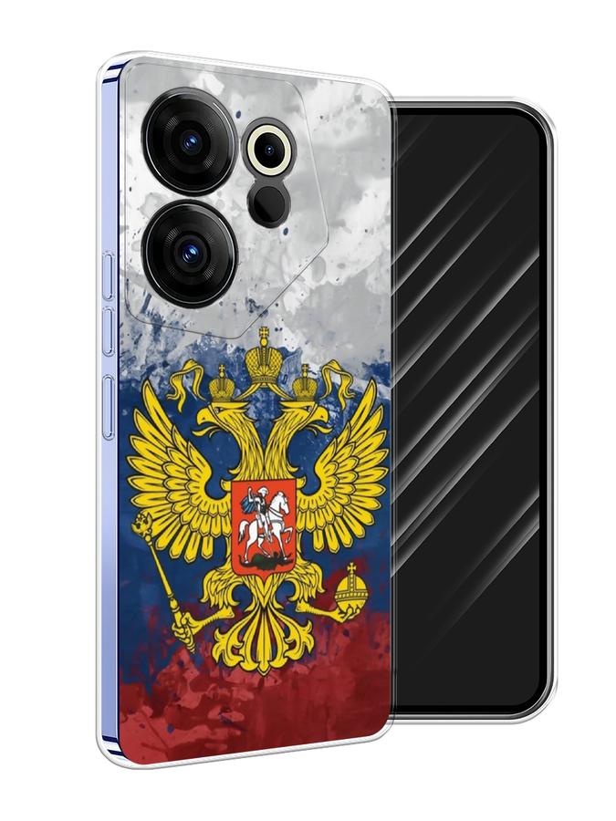 

Чехол Awog на Tecno Camon 20 Premier "РФ", Белый;синий;красный