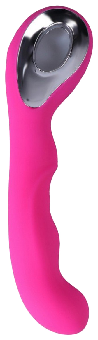 фото Ярко-розовый ребристый вибромассажер точки g 20 см 189343 джага-джага