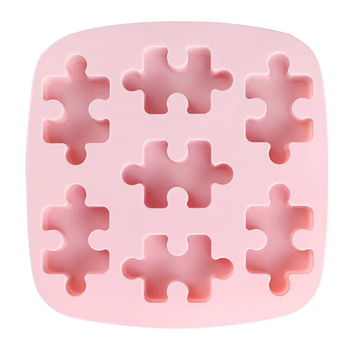 фото Силиконовая форма для льда и конфет пазл, розовый, 2х18х17,5 см, kitchen angel ka-sfrm3-02