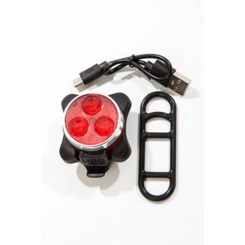 

KMS Фонарь задний 2537-81 3 диода с аккумулятором и зарядкой USB, Черный, 2537-81