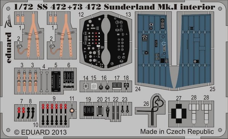 

Фототравление Eduard 73472 Sunderland Mk.I interior S.A.
