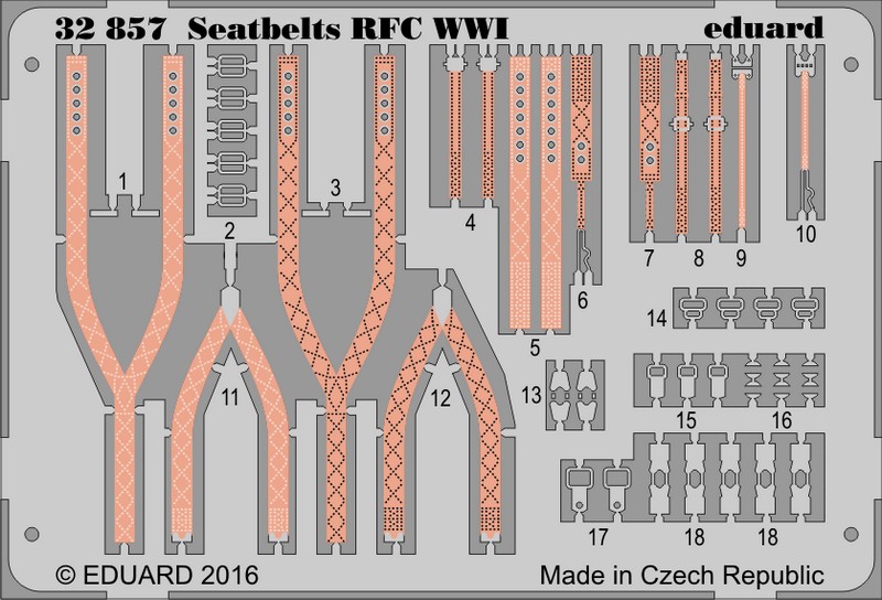 

Фототравление Eduard 32857 ремни безопасности RFC WW1 1/72, Цветной