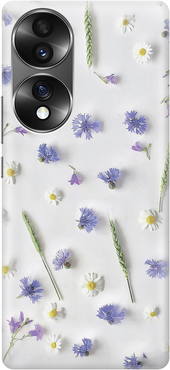 

Силиконовый чехол на Honor 70 с принтом "Ромашки и колоски", Белый;зеленый;фиолетовый, 20000348