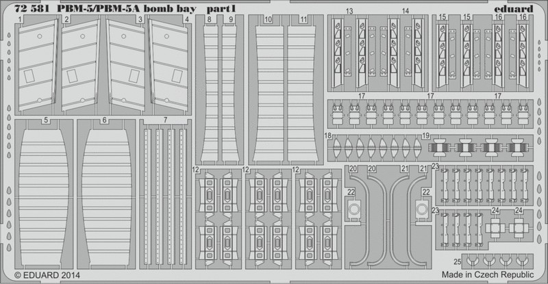 

Фототравление Eduard 72581 PBM-5/PBM-5A bomb bay 1/72, Однотонный