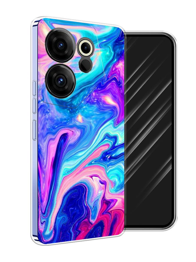 

Чехол Awog на Tecno Camon 20 Premier "Потеки краски", Розовый