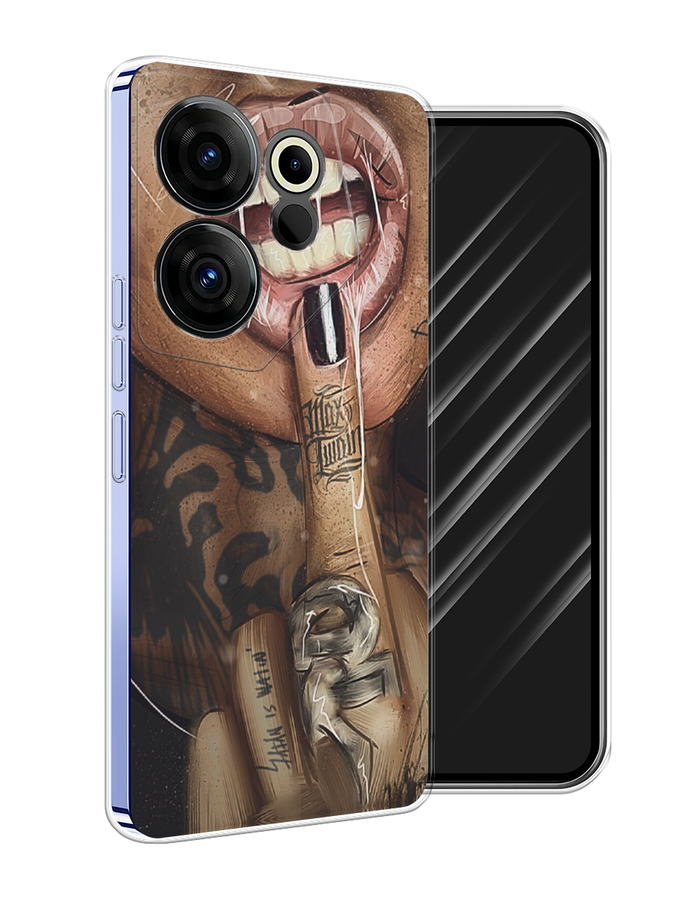 

Чехол Awog на Tecno Camon 20 Premier "Девушка с татуировками", Бежевый;розовый;черный