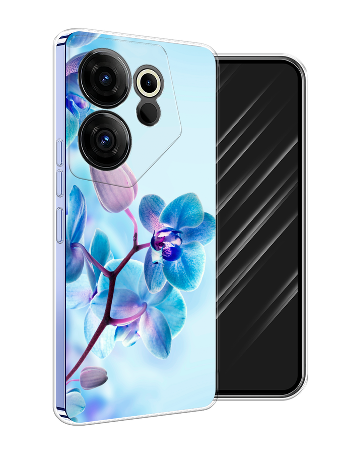 

Чехол Awog на Tecno Camon 20 Premier "Голубая орхидея", Голубой;синий;фиолетовый
