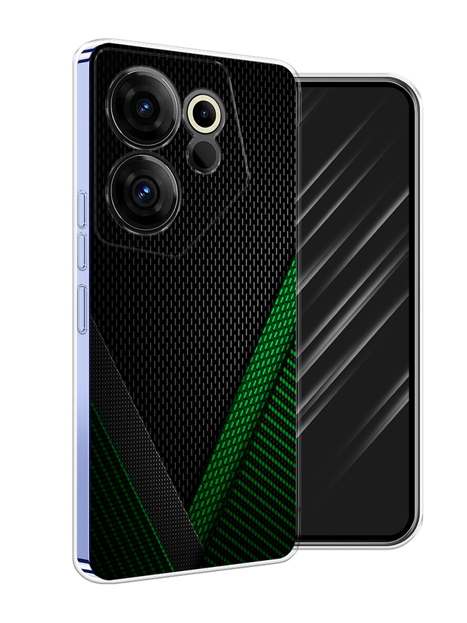 

Чехол Awog на Tecno Camon 20 Premier "Зеленый карбон", Черный;зеленый