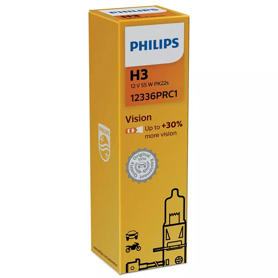 фото Галогенная лампа philips h3 (55w 12v) vision 1шт 12336prc1