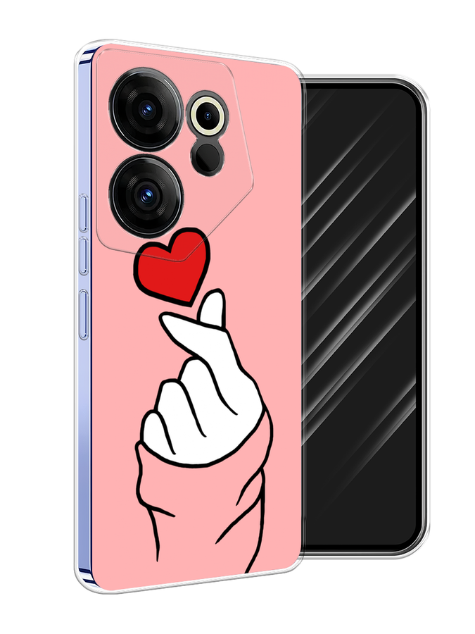 

Чехол Awog на Tecno Camon 20 Premier "Милое сердечко", Белый;красный;черный