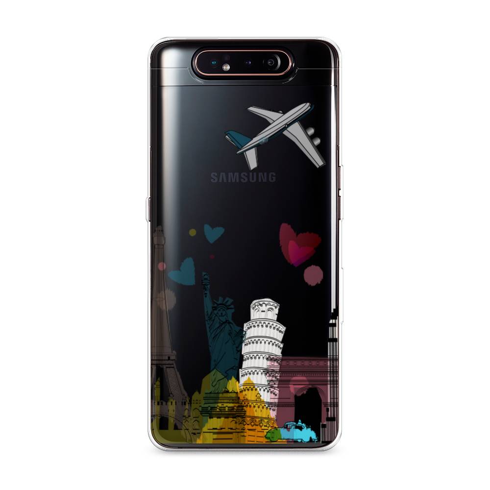 

Чехол Awog на Samsung Galaxy A80 "Самолет путешествий", Разноцветный, 28350-10