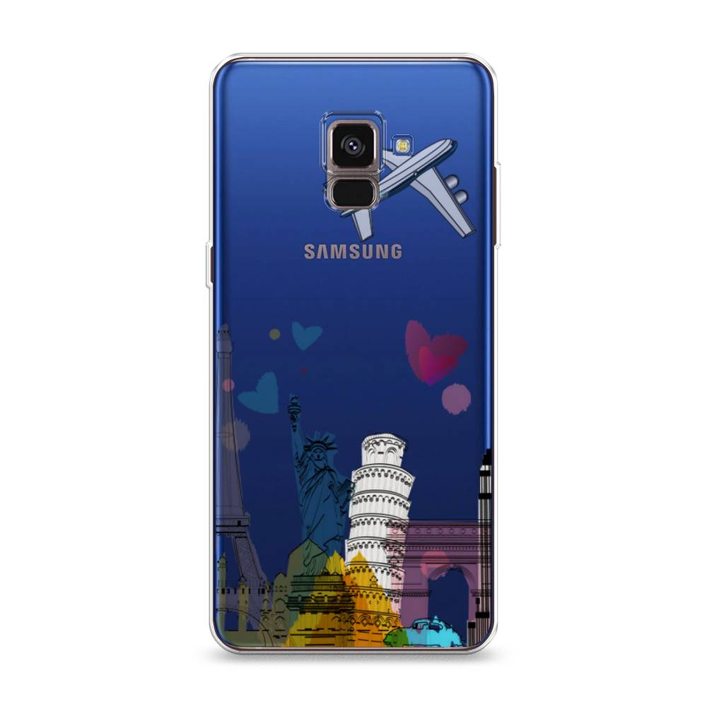 

Чехол Awog на Samsung Galaxy A8 2018 "Самолет путешествий", Разноцветный, 25450-10