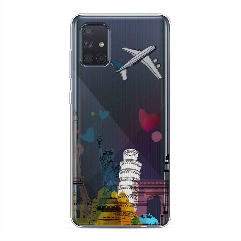 

Чехол Awog на Samsung Galaxy A71 4G "Самолет путешествий", Разноцветный, 29050-10
