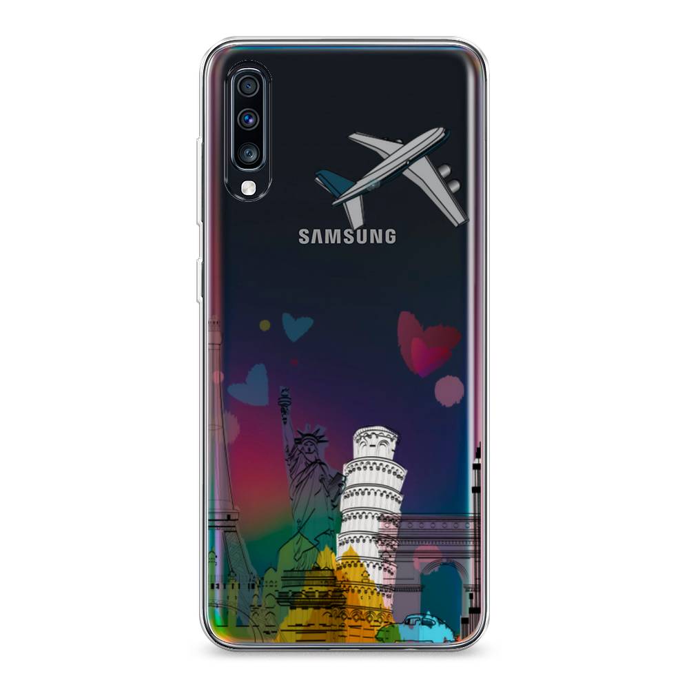 

Чехол Awog на Samsung Galaxy A70 "Самолет путешествий", Разноцветный, 28150-10