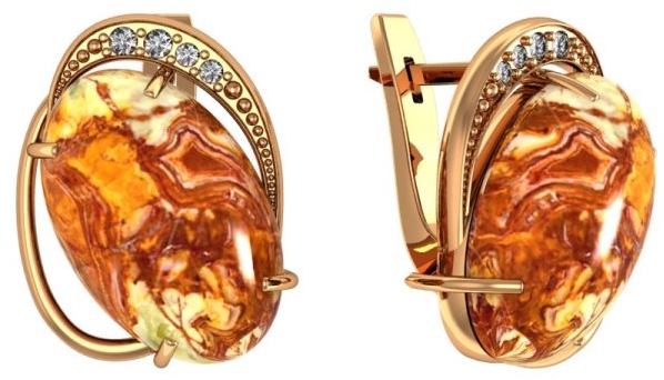 

Серьги женские из серебра ПРИВОЛЖСКИЙ ЮВЕЛИР 362429-FA11YS, фианит/яшма