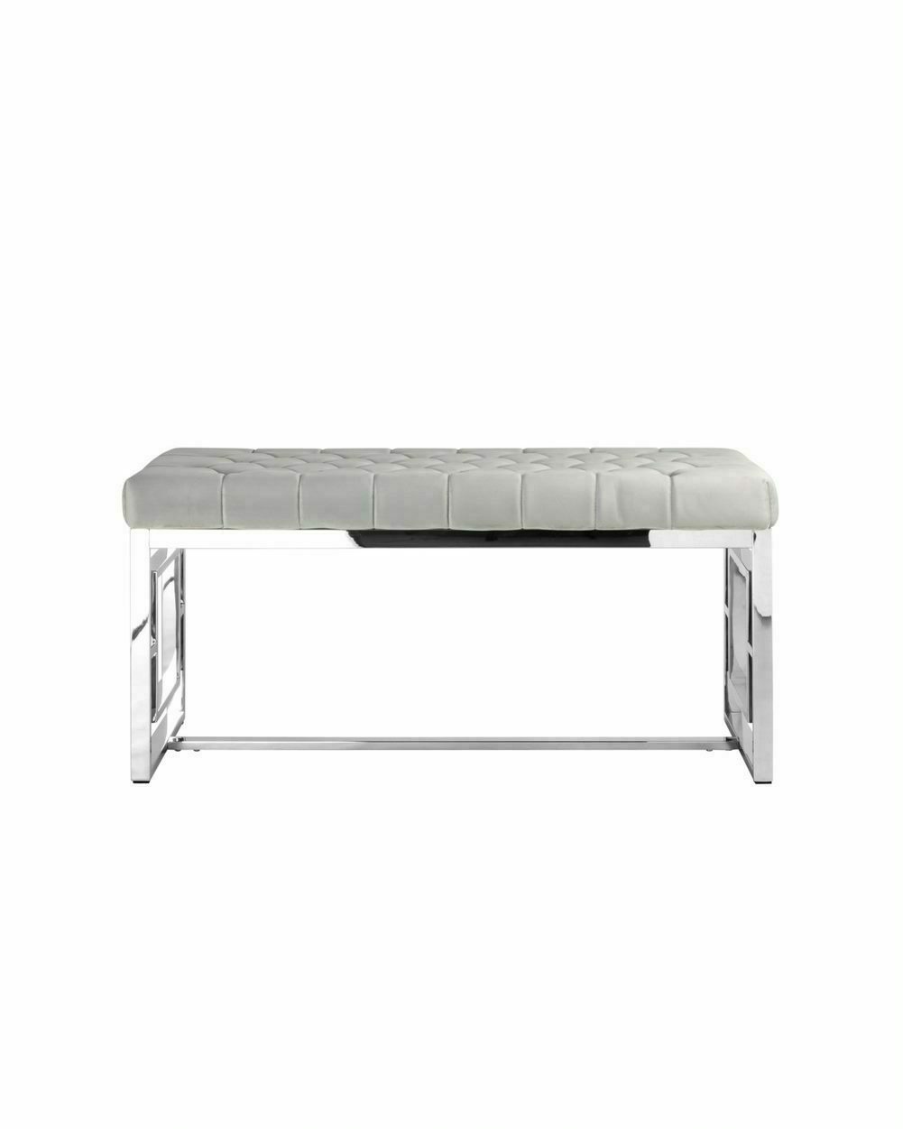 фото Банкетка-скамейка stool group бруклин вельвет серый/сталь серебро