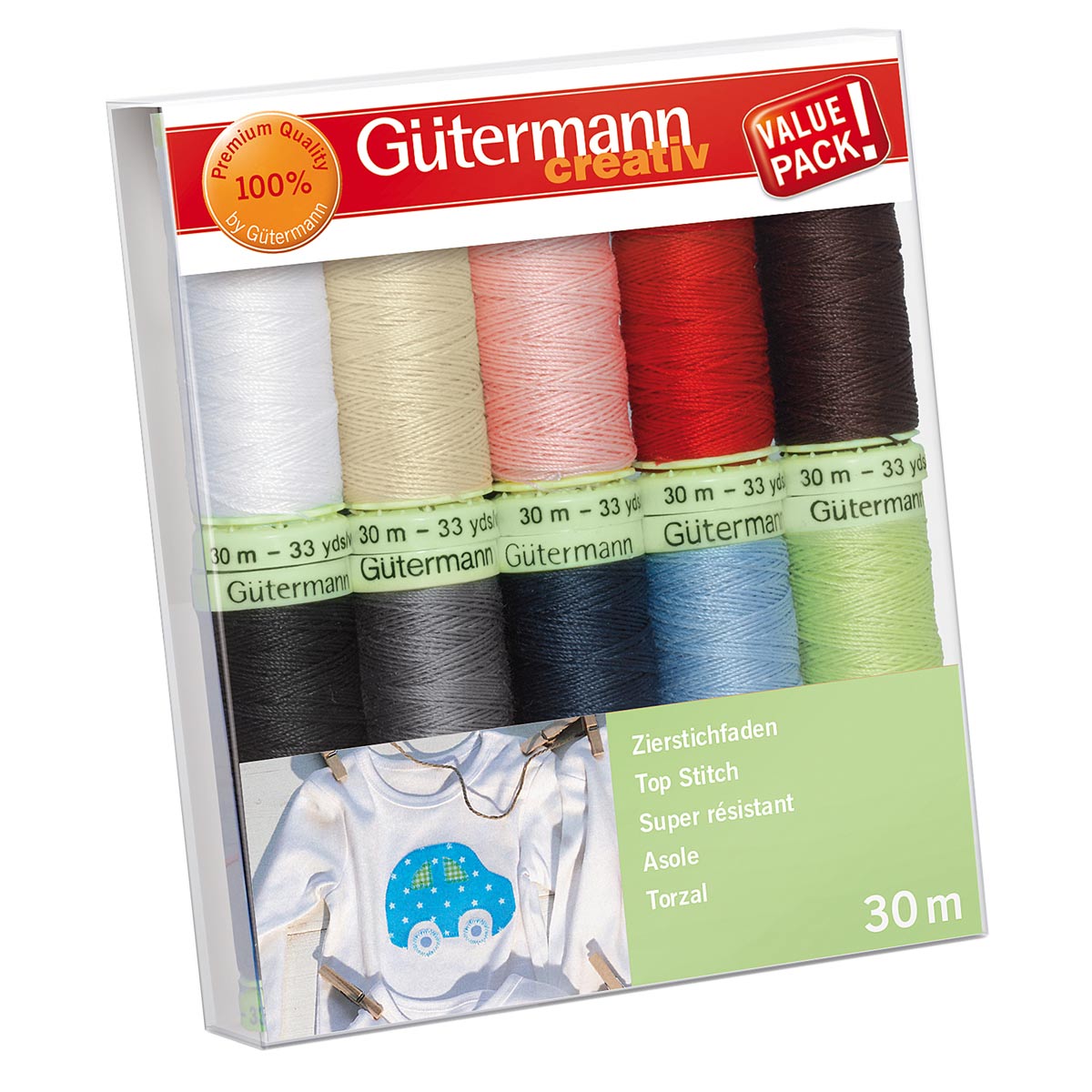 фото Набор швейных нитей guetermann 731154 ;apos; 30м/10катушек