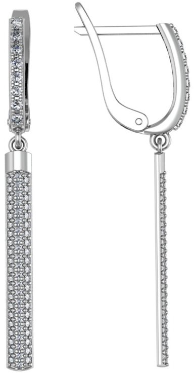 

Серьги женские из серебра ПРИВОЛЖСКИЙ ЮВЕЛИР 351226-FA11, фианит, 351226-FA11