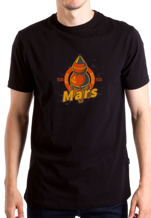 

Футболка унисекс NoBrand Mars Special Mission черная L, Черный, Mars Special Mission