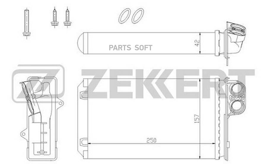 ZEKKERT Радиатор отоп Peugeot 405 87- 406 95- 2502₽