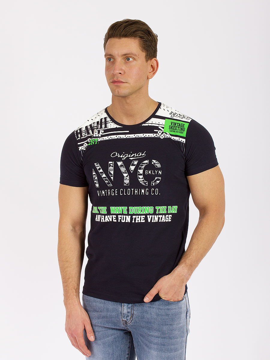 

Футболка мужская HBOZ GD57000605 синяя 3XL, GD57000605