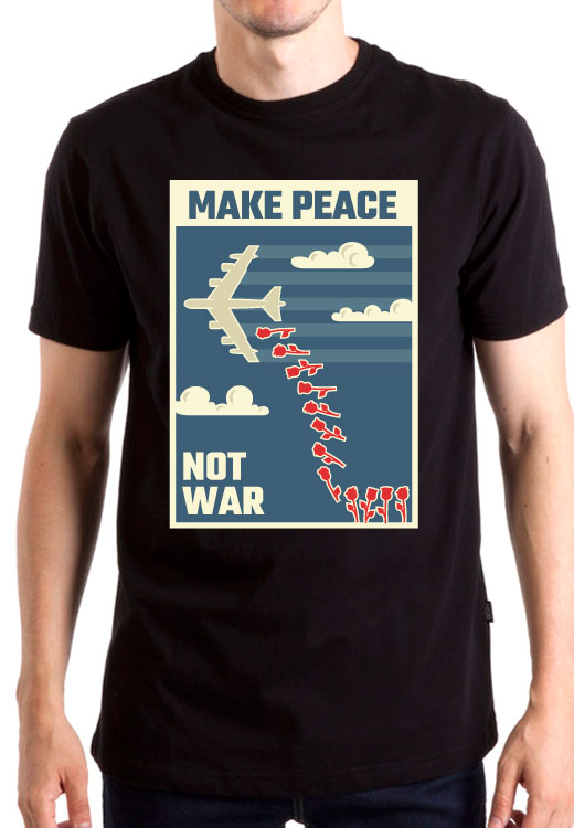 

Футболка унисекс NoBrand Make Peace Not War Poster черная M, Черный, Make Peace Not War Poster